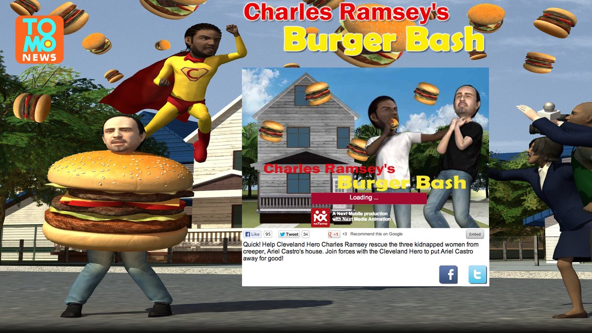 Burger Bash porträtterar Chalres Ramsey som en superhjälte.